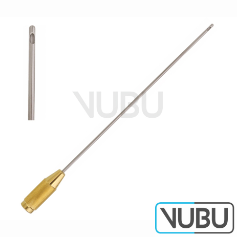 Liposuction Cannula - One central hole - for fine facial contourings - Handle connector - Diameter Ø 3.0 mm - working length 2 - 5 cm