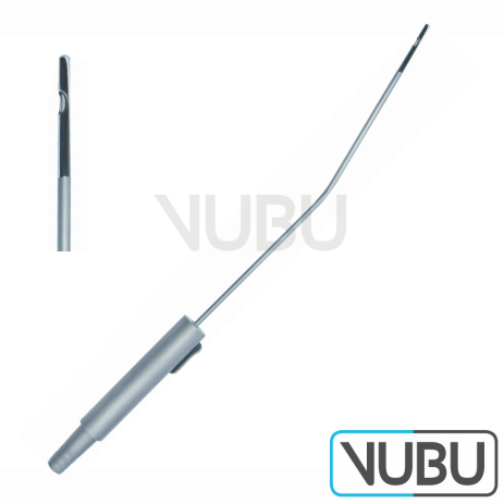 GASPAROTTI Liposuction Cannula - One central hole - width attached Handle - Diameter Ø 6 mm - working length 6 - 15 cm - curved down