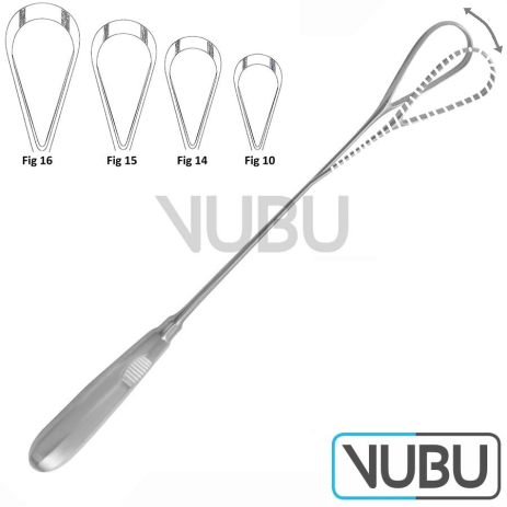 BUMM Uterine Curette blunt and flexible Fig.14 30mm 34cm