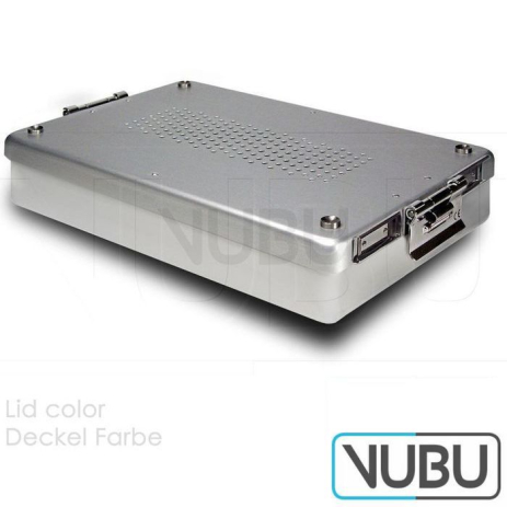 Container 310mm x 190mm x 40mm silver Lid perforated - perforated pan Internal dimensions 280mm x 182mm x 35mm