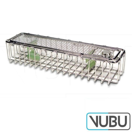Endoscopy wire basket for 1 endoscope with cover and fixing element 290mm x 80mm x 55mm