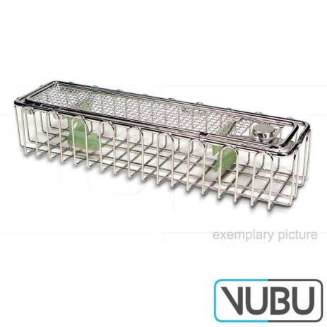 Endoscopy wire basket for 1 endoscope with cover and fixing element 670mm x 80mm x 55mm