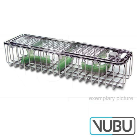 Endoscopy wire basket for 2 endoscopes with cover and fixing element 460mm x 80mm x 55mm