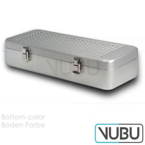 Container 300mm x 138mm x 65mm silver Lid perforated - perforated pan o filter. Internal dimensions 300mm x 138mm x 65mm