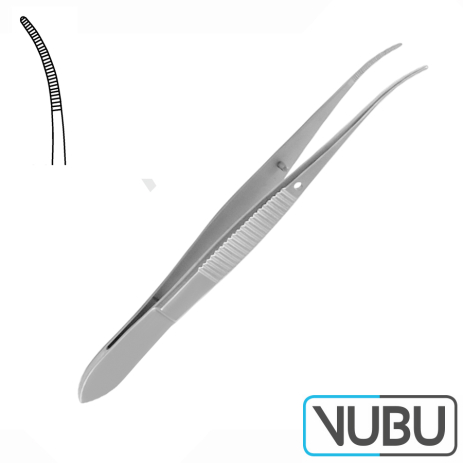 DELICATE FORCEPS SLIGHTLY CURVED 10,5CM
