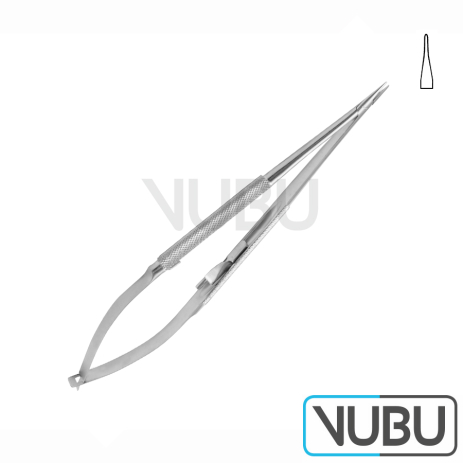 MICRO NEEDLE HOLDER WIDTH ROUND HANDLE AND RATCHET STRAIGHT 18,5CM
