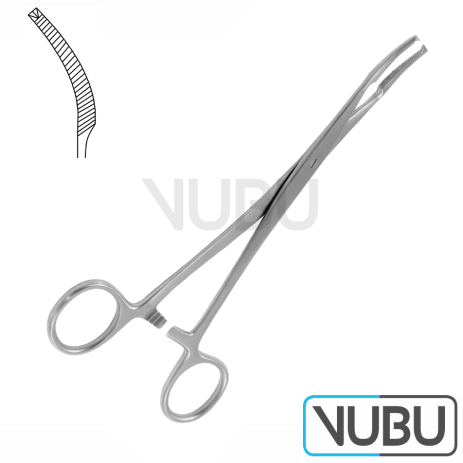 MIKULICZ PERITONEUM CLAMP FORCEPS MORE CURVED 1X2 TEETH 20,0CM