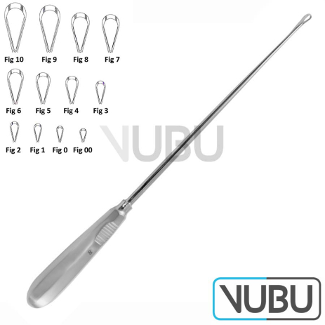 RECAMIER Uteruskürette scharf und starr Fig.0 6mm 31cm