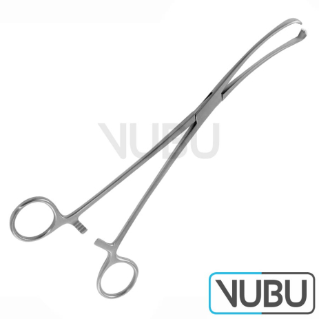 TEALE Tenaculum Forcep curved 3x4 teeth 23 cm