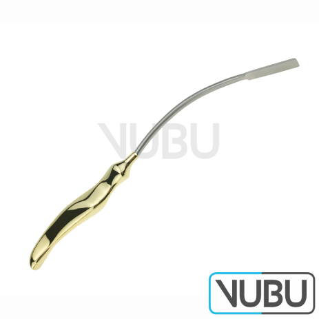 SHAPER/LANGENBECK Frontoglabellar Dissector, curved “S” shaped, Blade Width 7 mm, Length 10”/ 26.5 cm, with Ergo-Handle, rigid