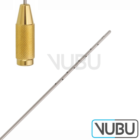 ENTNER Liposuction Cannula - Handle connector - Diameter Ø 2.5 mm - Dia.Holes Ø 1.2 mm - Holes 18 - working length 6 - 15 cm