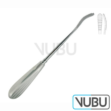 AUFRICHT-WIENER Nasal rasp, curved, drawing/downwards cutting, 21cm/ 8-1/4 9mm