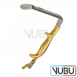 FERRIERA Style Retraktor - mit glattem Maul - mit Lichtleiter - Spatelgröße 25 mm x 9 cm