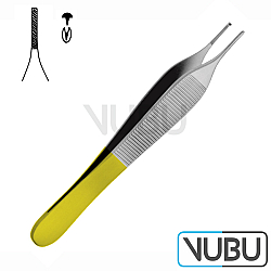 ADSON MAULBREITE 1,5 +-- 0,2 PINZETTE MIT HARTMETALL EINSÄTZEN 1X2 ZÄHNE 12,0CM