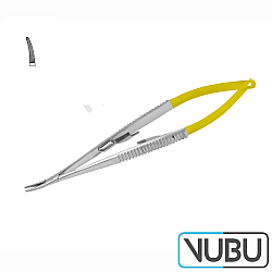 CASTROVIEJO NADELHALTER MIT HARTMETALL EINSÄTZEN GEBOGEN GERIEFT 18,0CM