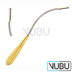 SHAPER/LANGENBECK Frontoglabellar Dissector, curved “S” shaped, Blade Width 7 mm, Length 10”/ 26.5 cm