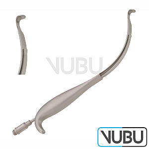 Retractor extraoral sig.notch 25.5cm/10 FO, 9.5mm / 16mm, concave blade fully bent tip