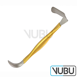 Breast Retractor, double-ended, serrated, curved blade 22 mm x 55 mm, straight blade 38 mm x 70 mm, length 9”/31 cm