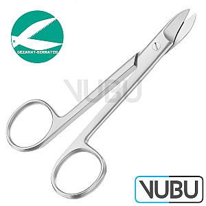 BEEBEE WIRE SCISSORS CURVED SERRATED 12,0CM