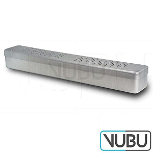 Optics cassette silver 450mm x 70mm x 70mm Lid perforated - perforated pan Internal dimensions 450mm x 70mm x 60mm