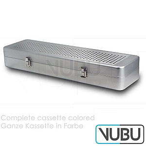 Container 500mm x 155mm x 75mm silver Lid perforated - perforated pan o filter. Internal dimensions 495mm x 155mm x 75mm