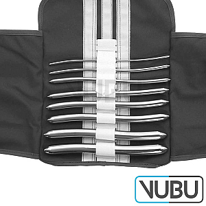 HEGAR Dilatatoren 8 Stück (doppelt S-gebogen) Satz von 3,0/4,0mm - 17,0/18,0mm in Stofftasche
