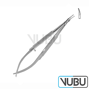 MICRO NEEDLE HOLDER WITH ROUND HANDLE CURVED 18,5CM