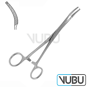 MIKULICZ PERITONEUM CLAMP FORCEPS MORE CURVED 1X2 TEETH 20,0CM