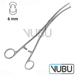 MUSEUX Tenaculum Forcep curved 2x2 teeth 6mm 24 cm