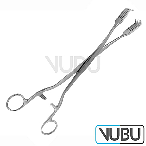 PRATT Tenaculum Forcep 4x4 teeth 28 cm