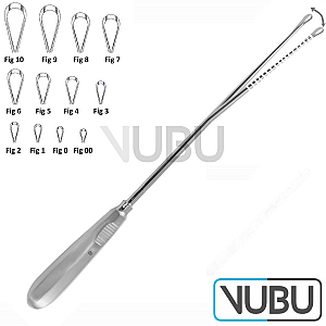 RECAMIER Uterine Curette sharp and flexible Fig.0 6mm 31cm
